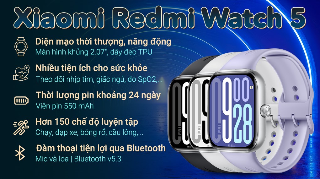 Xiaomi Redmi Watch 5 47.5 mm dây TPU