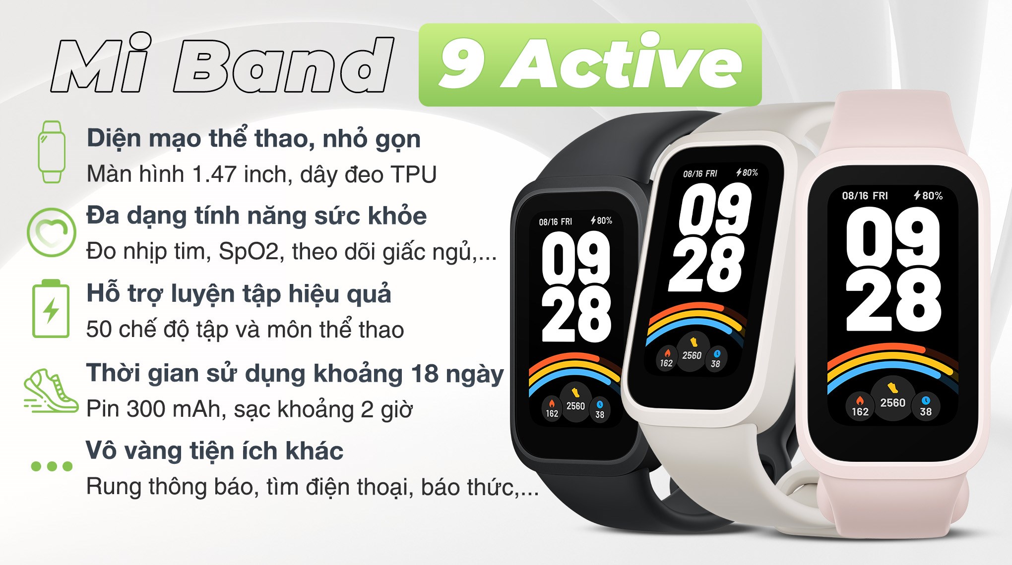 Vòng đeo tay thông minh Mi Band 9 Active