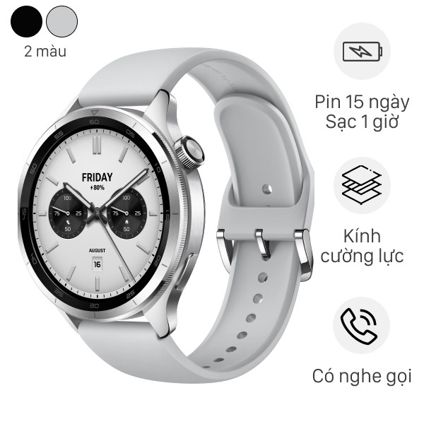 Xiaomi Watch S4 47mm dây silicone Bạc Xiaomi Watch S4 47mm dây silicone Bạc