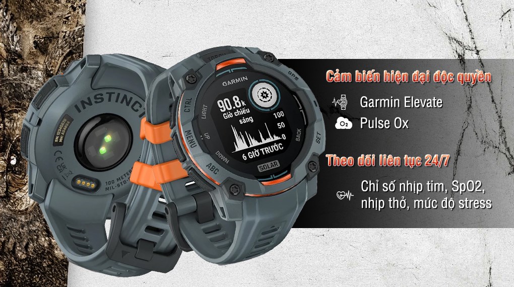 Garmin Instinct 3 Solar 45mm dây silicone