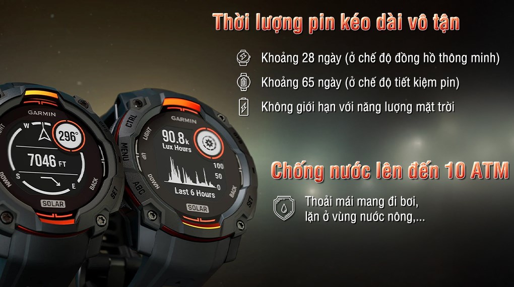 Garmin Instinct 3 Solar 45mm dây silicone