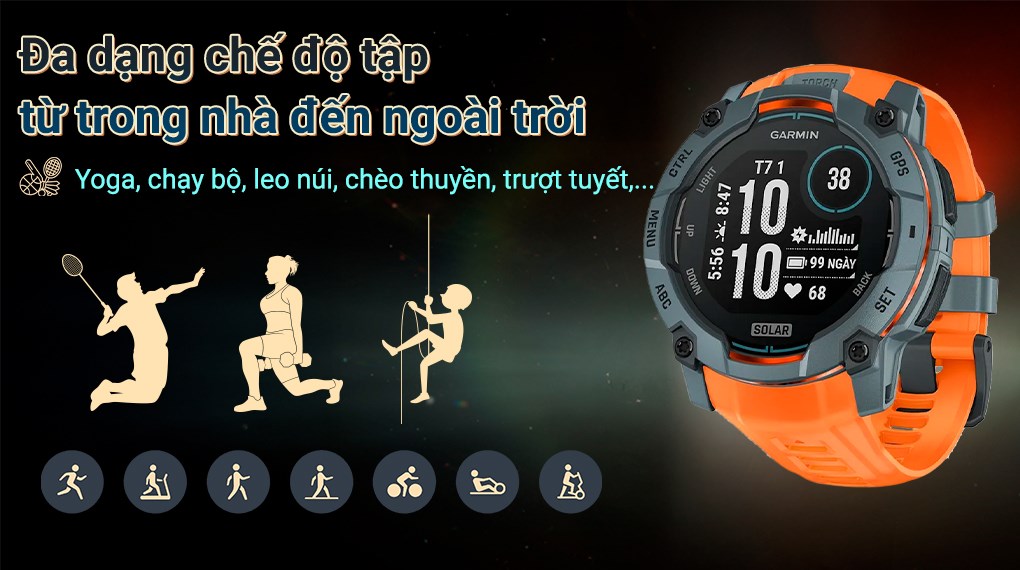 Garmin Instinct 3 Solar 50mm dây silicone