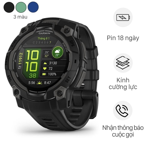 Garmin Instinct 3 45mm dây silicone