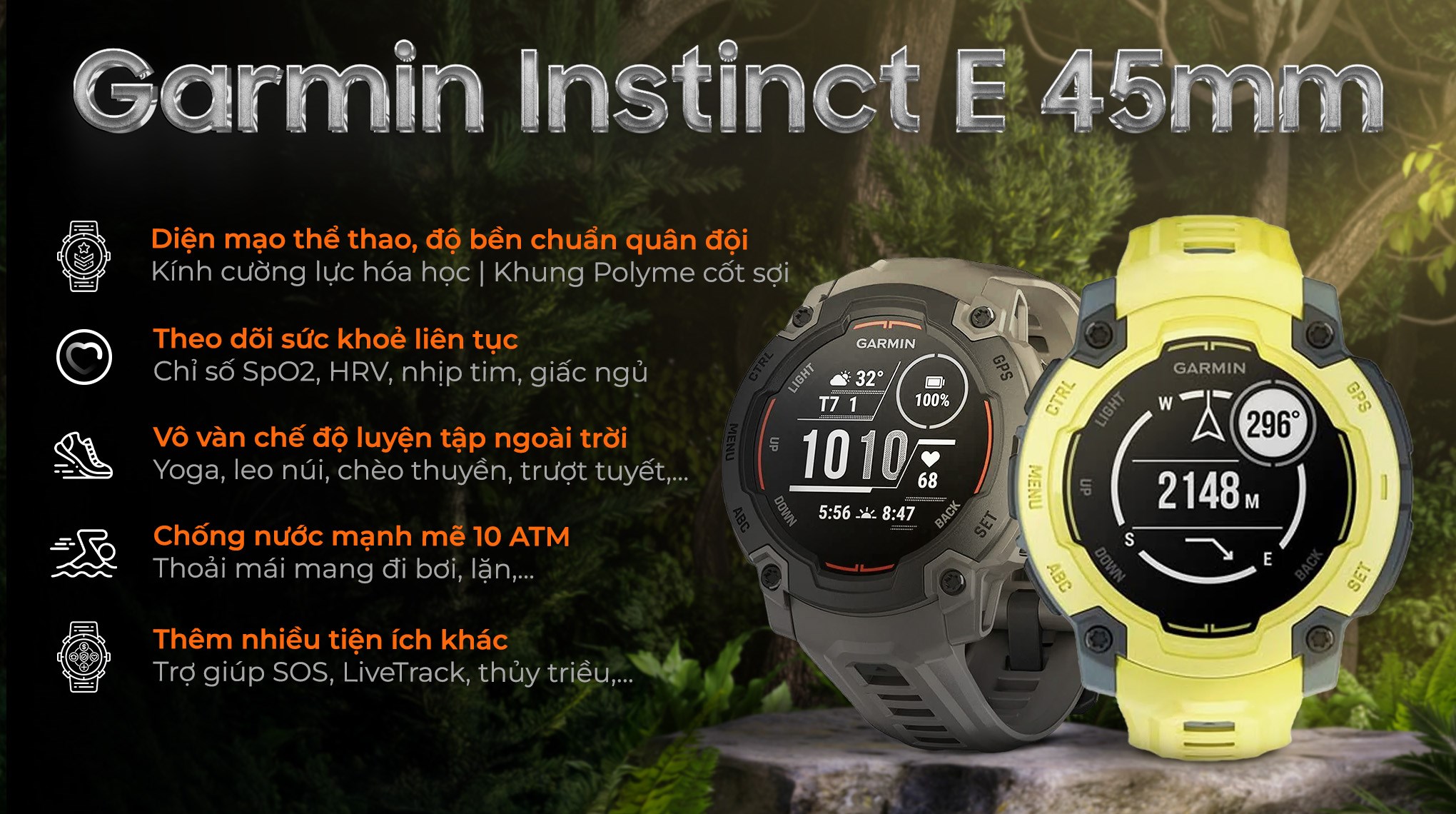 Garmin Instinct E 45mm dây silicone