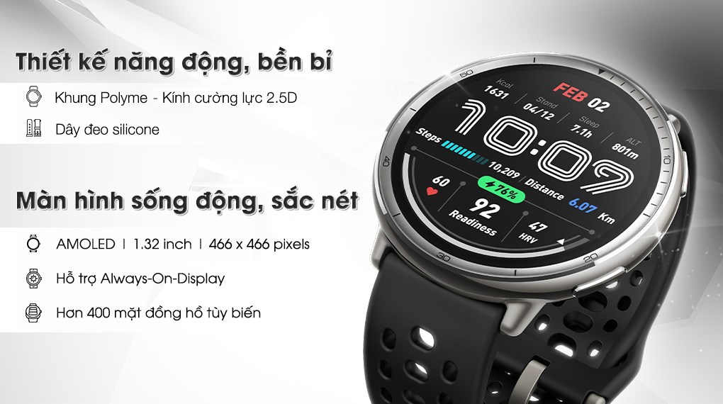 Amazfit Active 2 43.9mm dây silicone