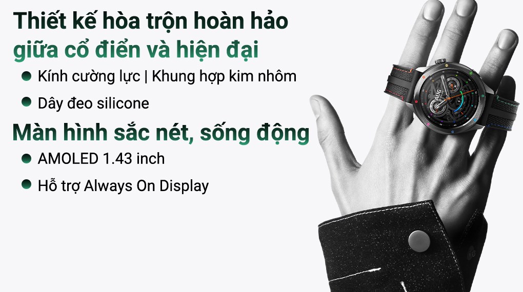 Xiaomi Watch S4 47mm dây silicone Đen Cầu Vồng