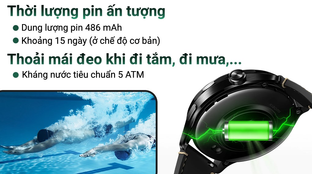 Xiaomi Watch S4 47mm dây silicone Đen Cầu Vồng