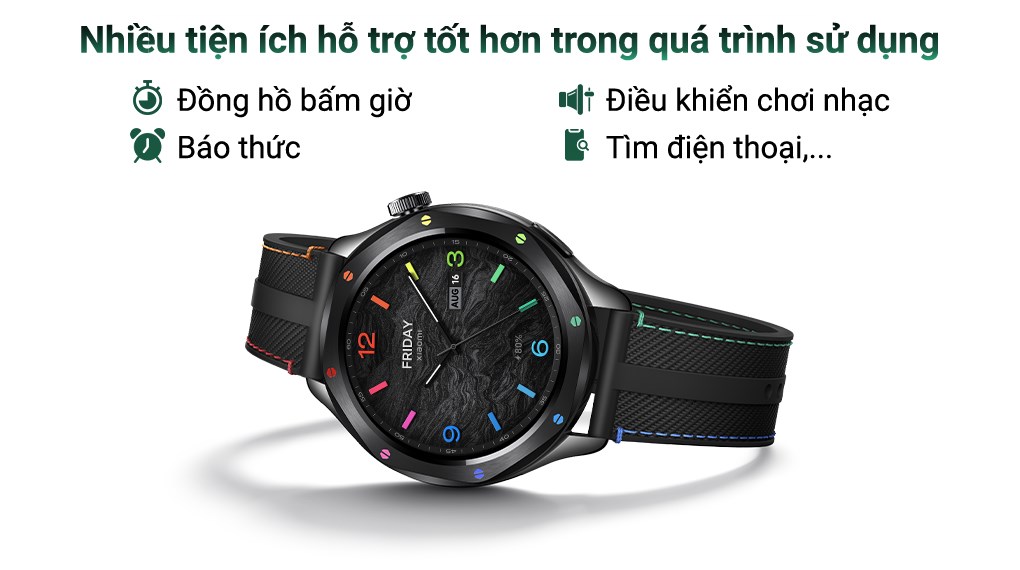 Xiaomi Watch S4 47mm dây silicone Đen Cầu Vồng