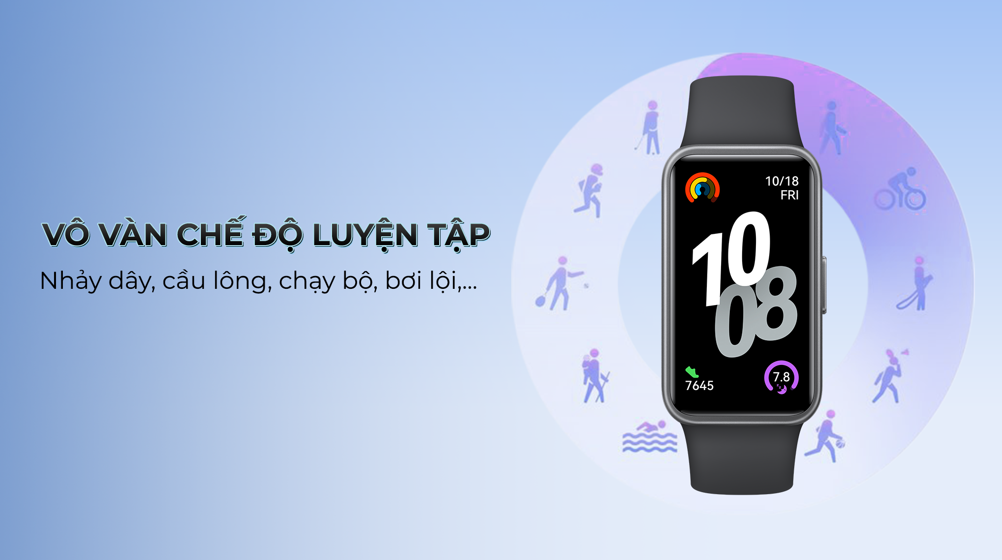 Vòng đeo tay thông minh Huawei Band 10 viền nhựa