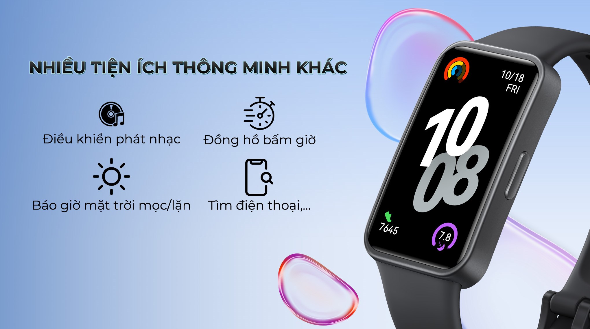 Vòng đeo tay thông minh Huawei Band 10 viền nhựa