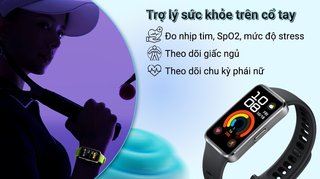 Vòng đeo tay thông minh Huawei Band 10 viền nhôm