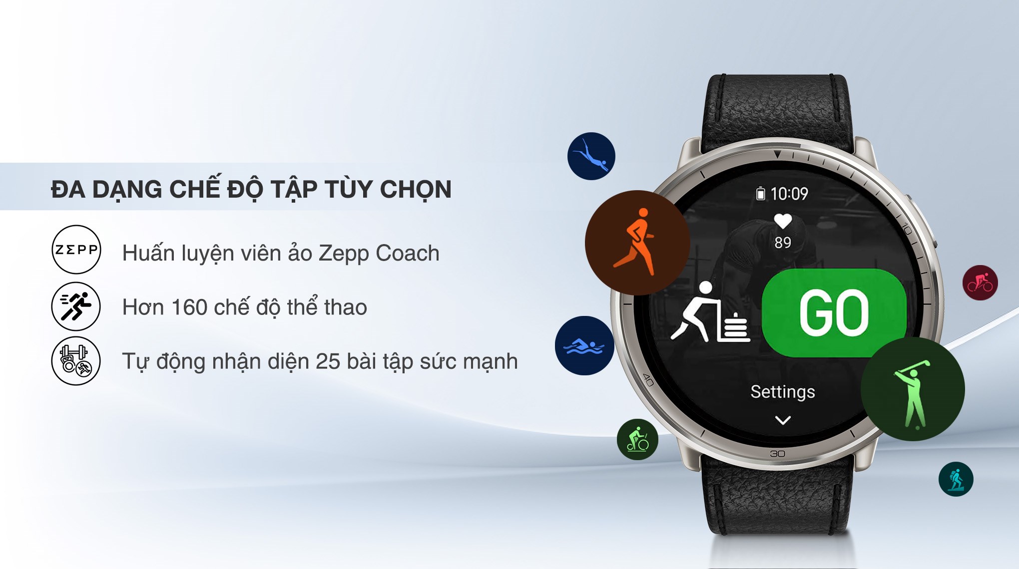 Amazfit Active 2 Sapphire 43.9mm dây da