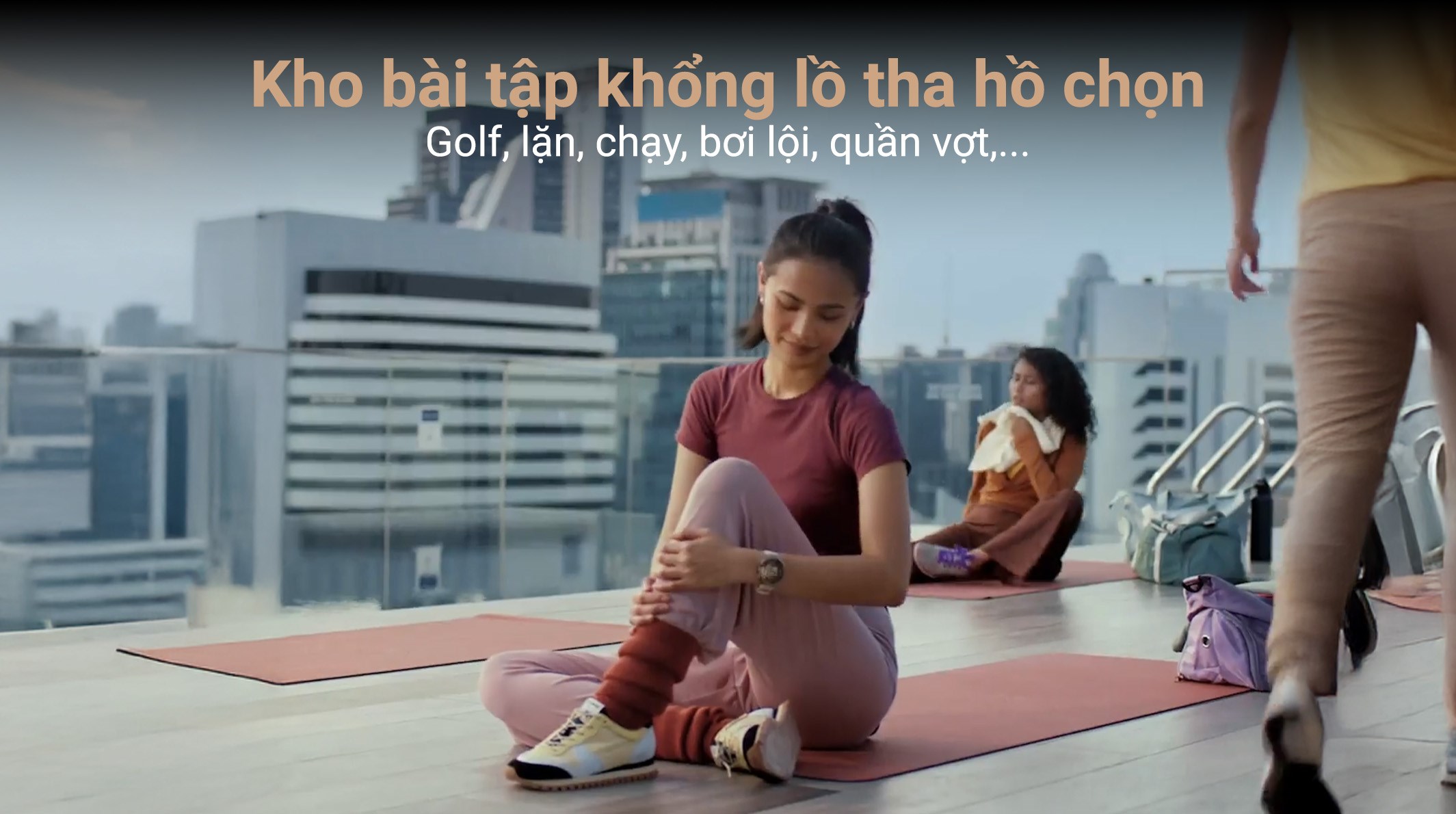 Huawei Watch 5 42mm viền thép dây composite Vàng Hồng