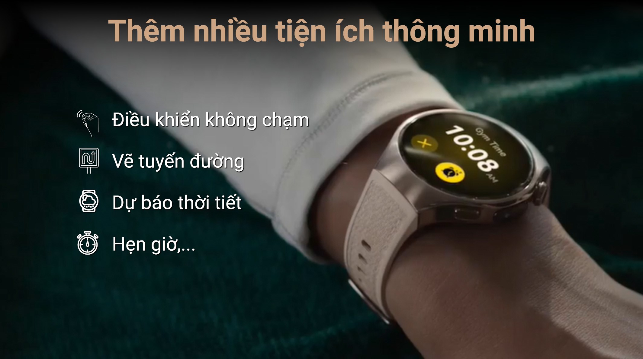 Huawei Watch 5 42mm viền thép dây composite Vàng Hồng