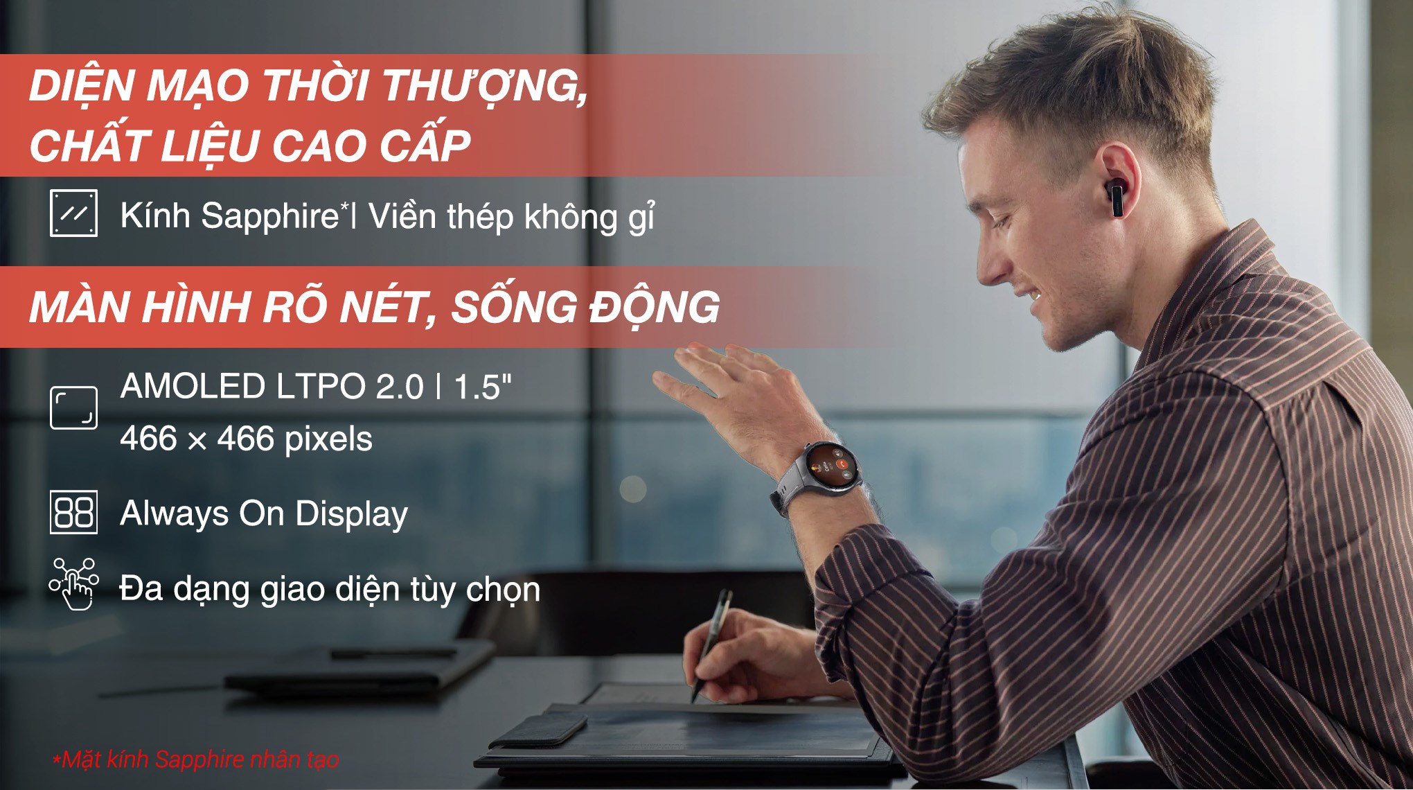 Huawei Watch 5 46mm viền thép dây cao su