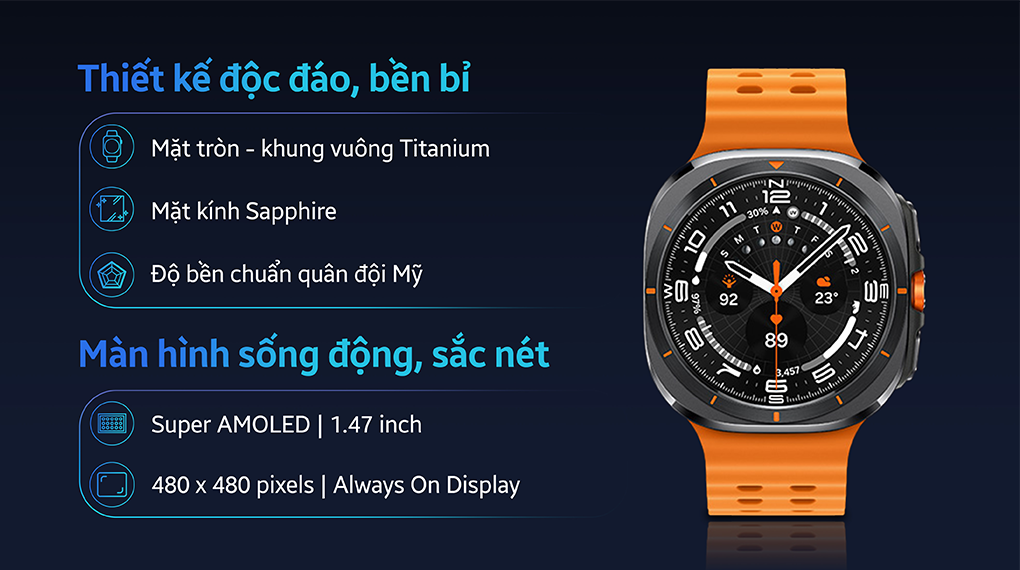 Samsung Galaxy Watch Ultra LTE 47mm (2025) dây silicone