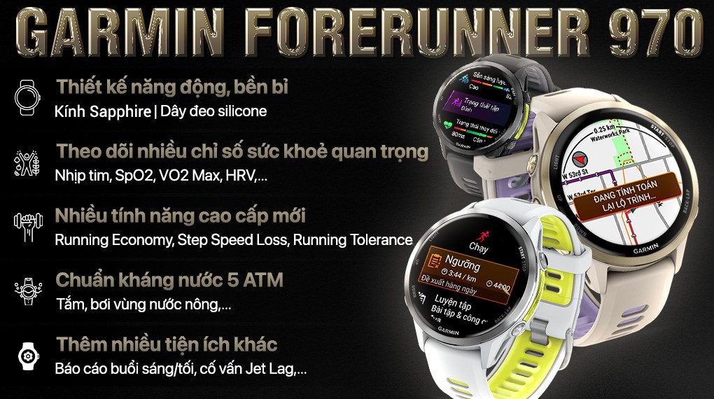 Garmin Forerunner 970 47mm dây silicone