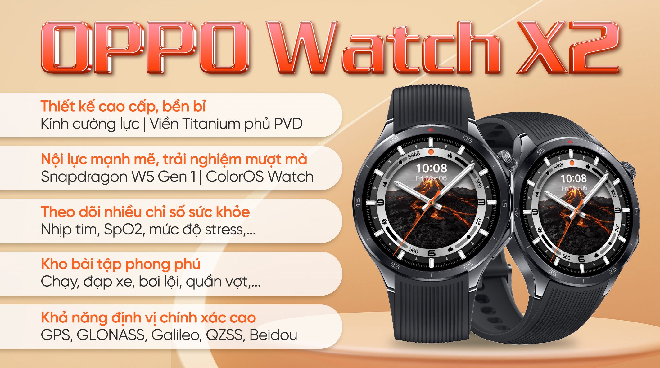 Oppo Watch X2 46mm dây cao su