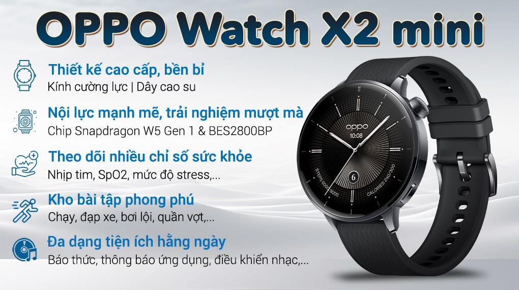 OPPO Watch X2 mini 43mm dây cao su