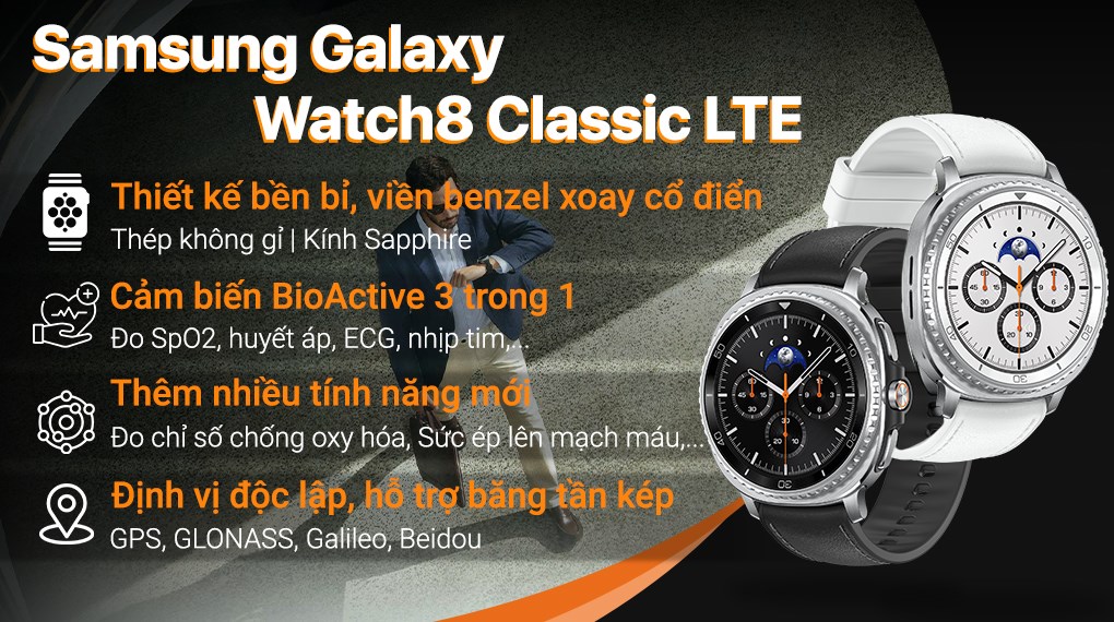Samsung Galaxy Watch8 Classic LTE 46mm dây da