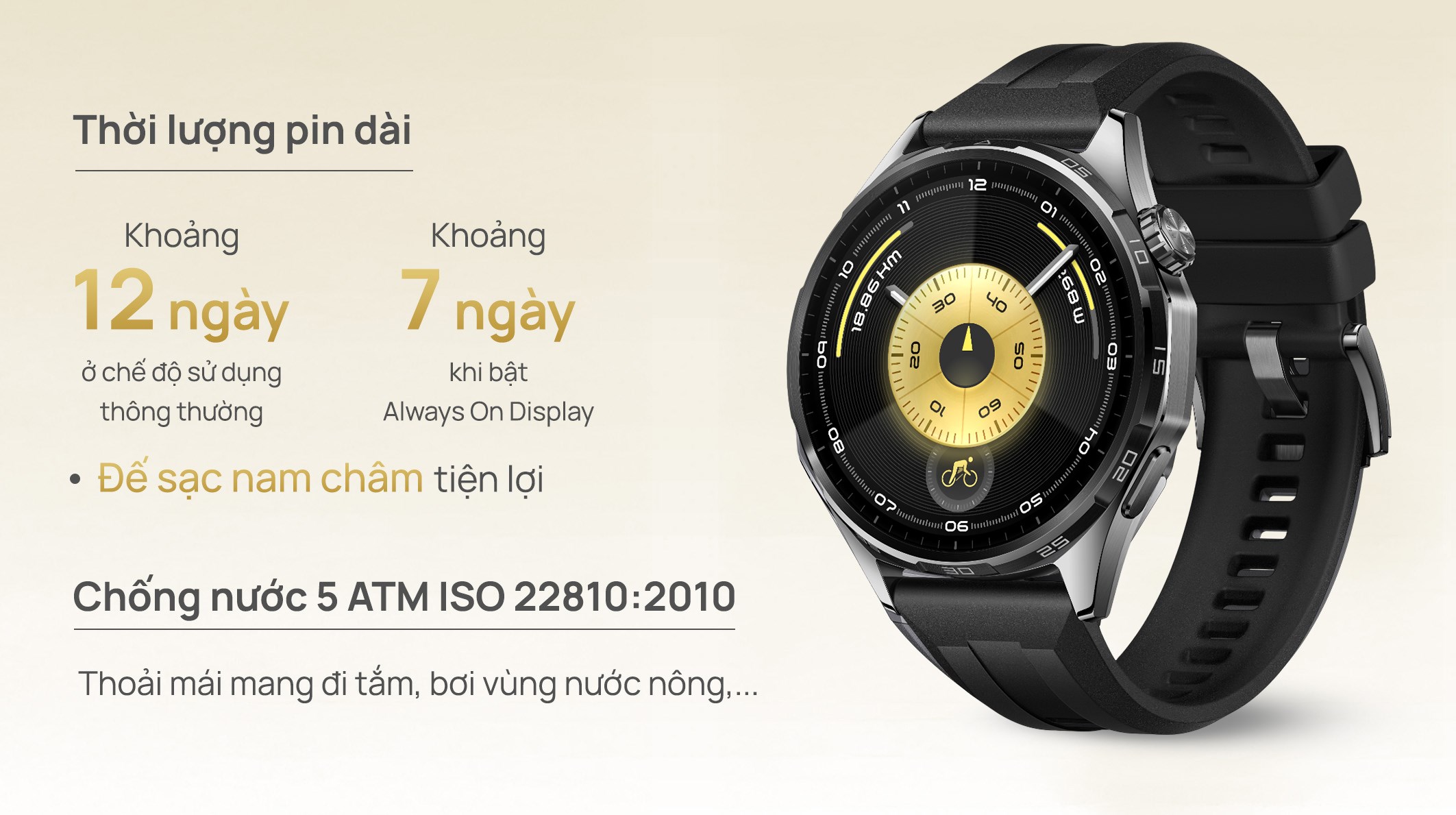 Huawei Watch GT 6 46mm viền thép dây cao su