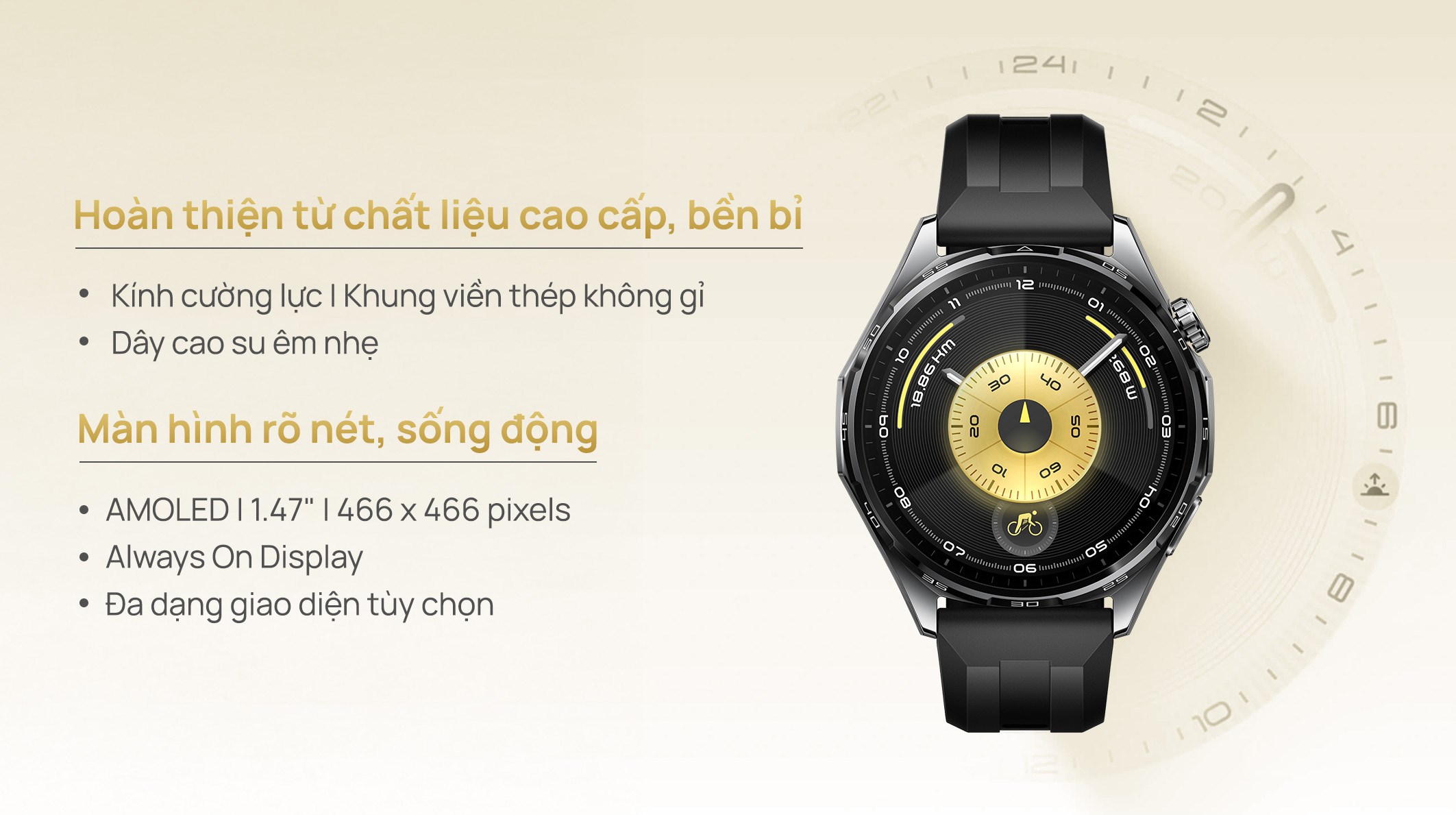 Huawei Watch GT 6 46mm viền thép dây cao su