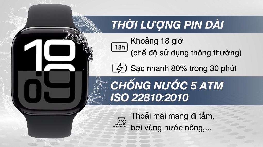 Apple Watch Series 10 GPS 46mm viền nhôm dây thể thao S/M