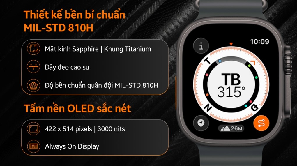 Apple Watch Ultra 3 GPS + Cellular 49mm viền Titanium dây Ocean