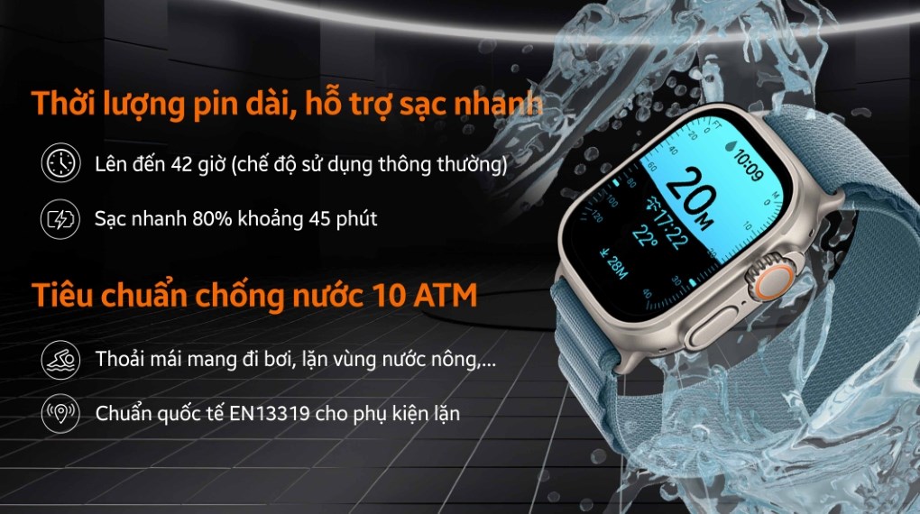 Apple Watch Ultra 3 GPS + Cellular 49mm viền Titanium dây Alpine