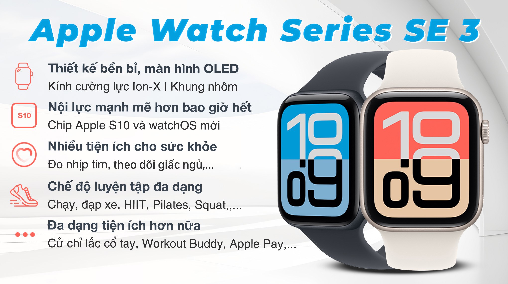 Apple Watch SE 3 GPS 44mm viền nhôm dây thể thao