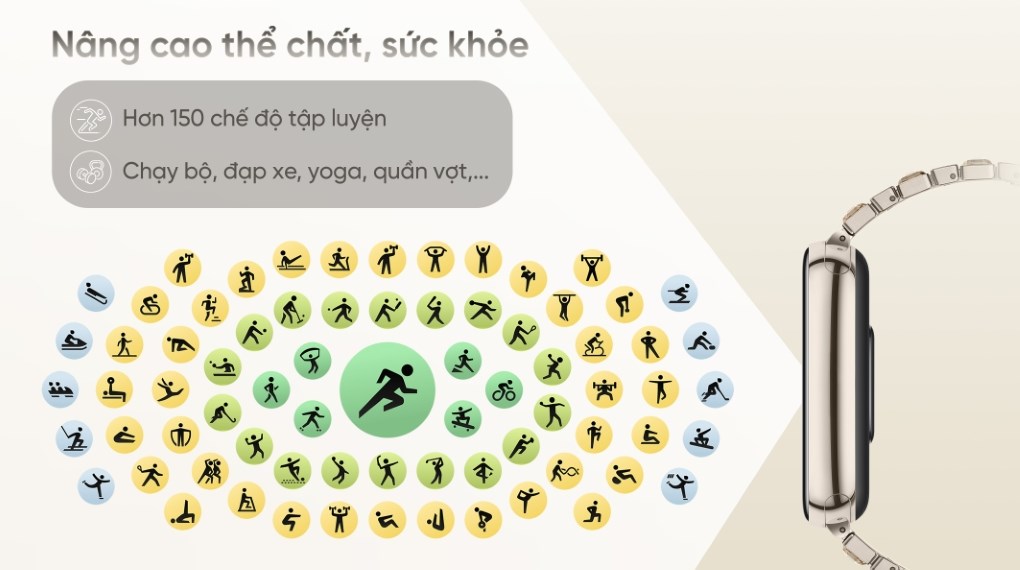 Vòng đeo tay thông minh Mi Band 10 viền nhôm dây kim loại