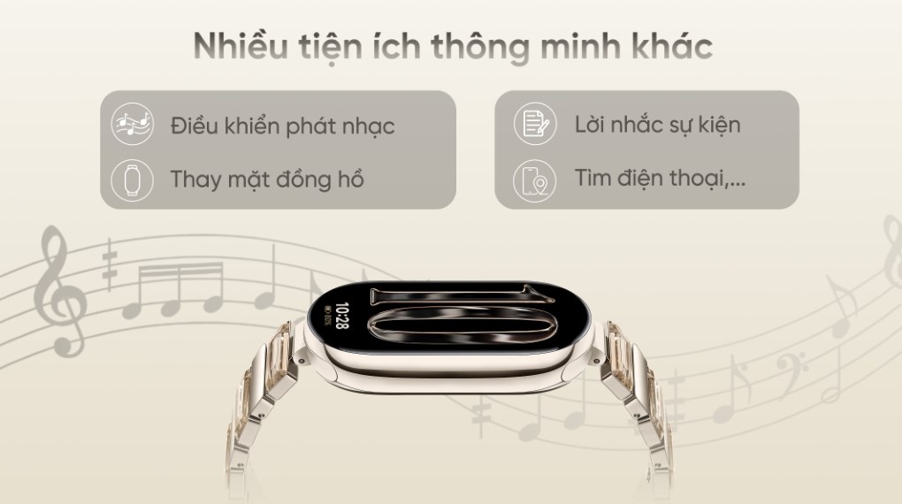 Vòng đeo tay thông minh Mi Band 10 viền nhôm dây kim loại