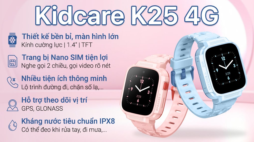 Đồng hồ định vị trẻ em Kidcare K25 4G