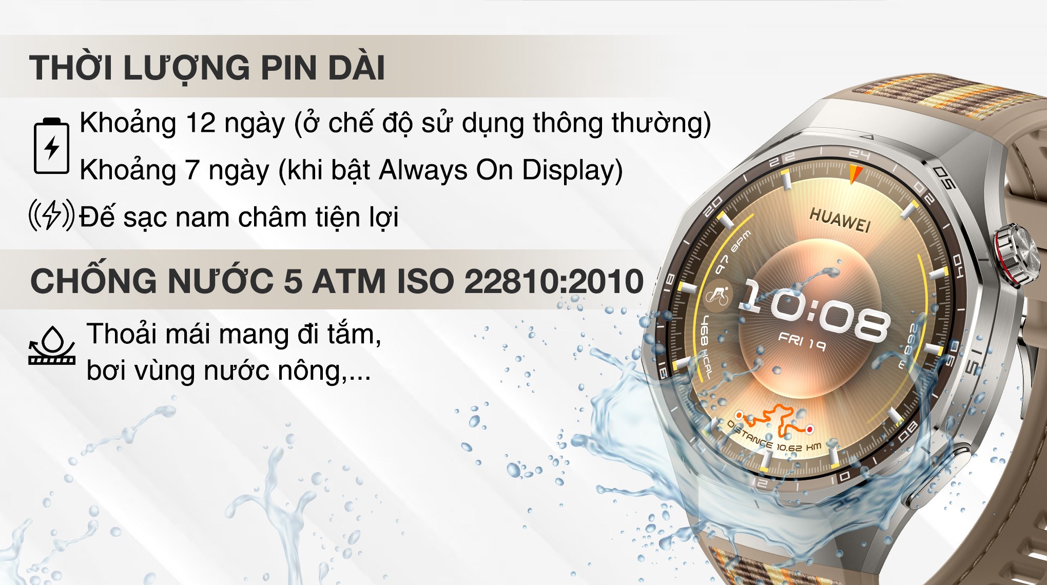 Huawei Watch GT 6 Pro 46mm viền Titanium dây Woven