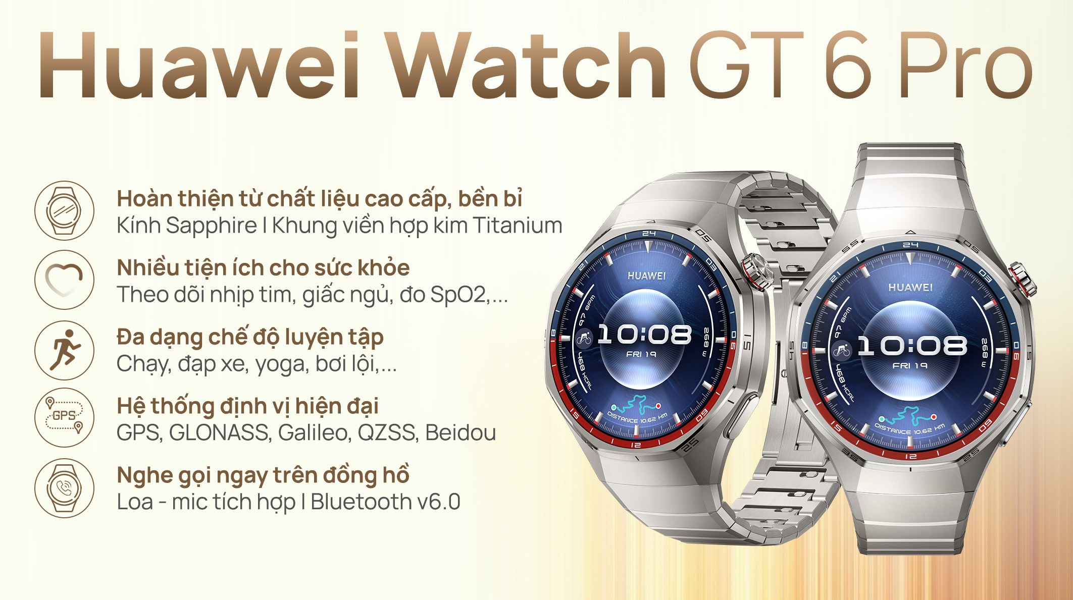 Huawei Watch GT 6 Pro 46mm viền Titanium dây Titanium