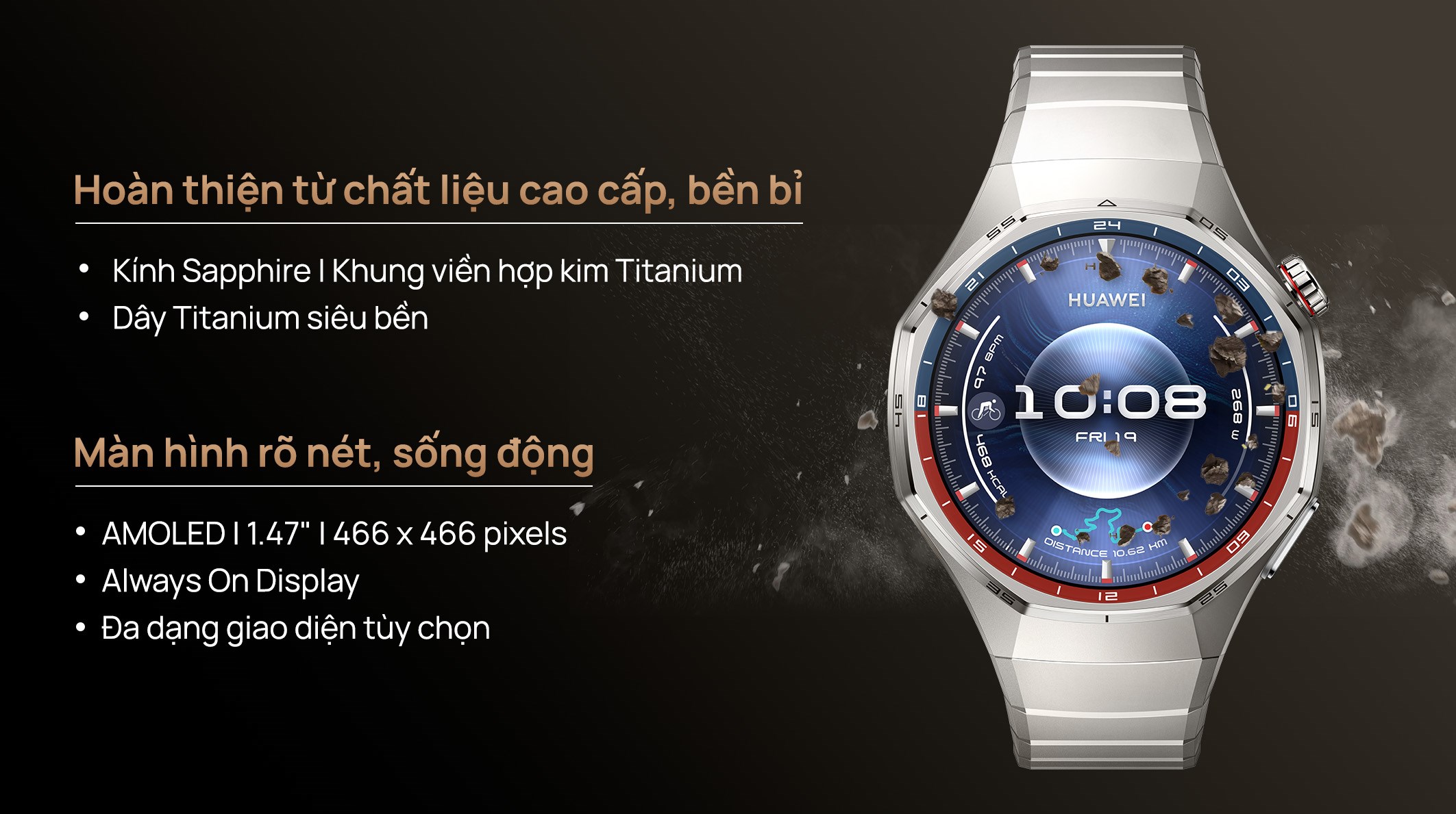 Huawei Watch GT 6 Pro 46mm viền Titanium dây Titanium
