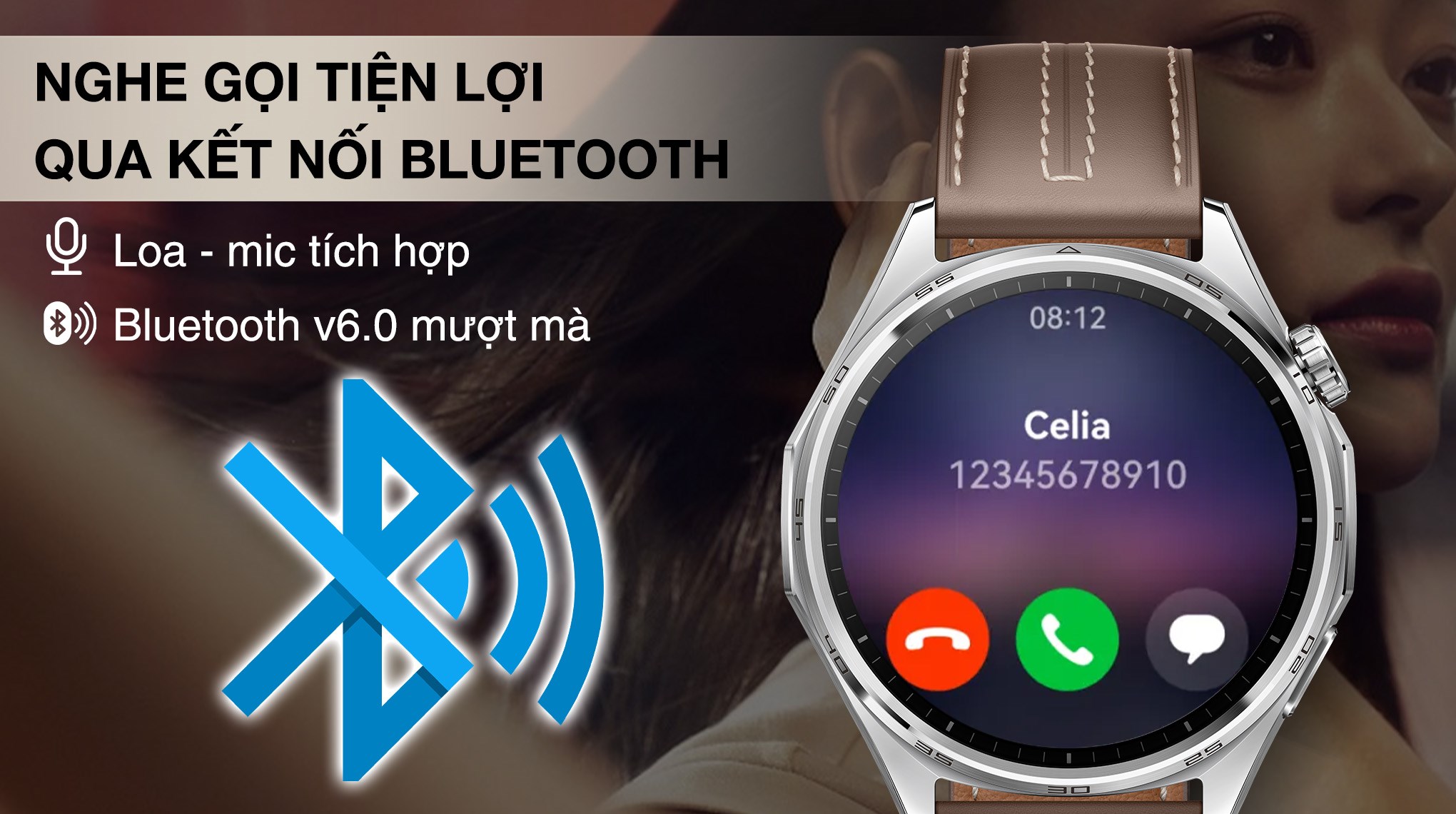 Huawei Watch GT 6 46mm viền thép dây da