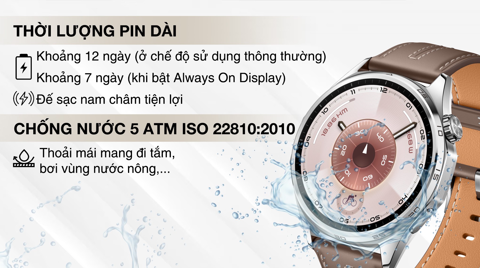 Huawei Watch GT 6 46mm viền thép dây da