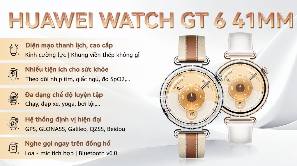 Huawei Watch GT 6 41mm viền thép dây da