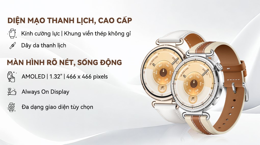 Huawei Watch GT 6 41mm viền thép dây da