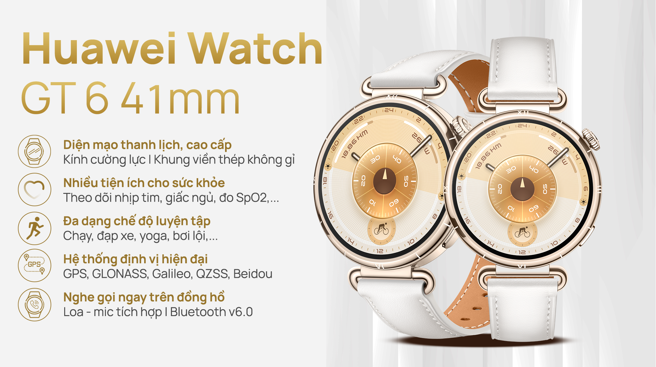 Huawei Watch GT 6 41mm viền thép dây da