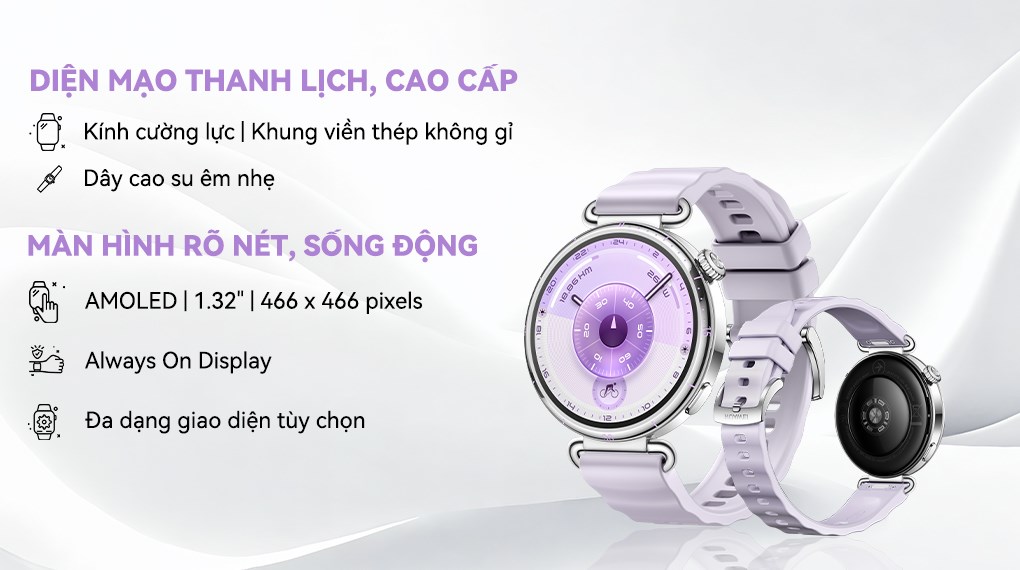 Huawei Watch GT 6 41mm viền thép dây cao su