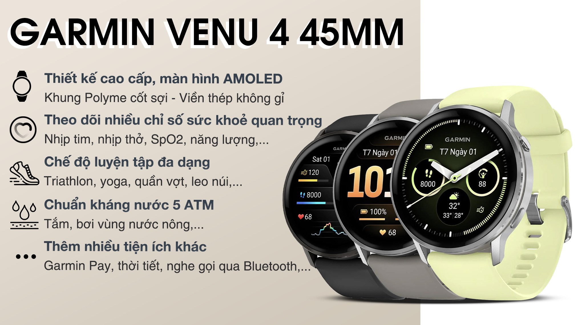 Garmin Venu 4 45mm dây silicone