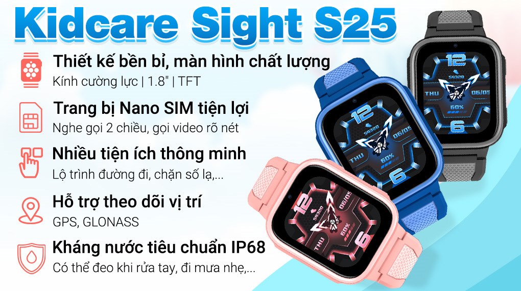Đồng hồ định vị trẻ em Kidcare Sight S25