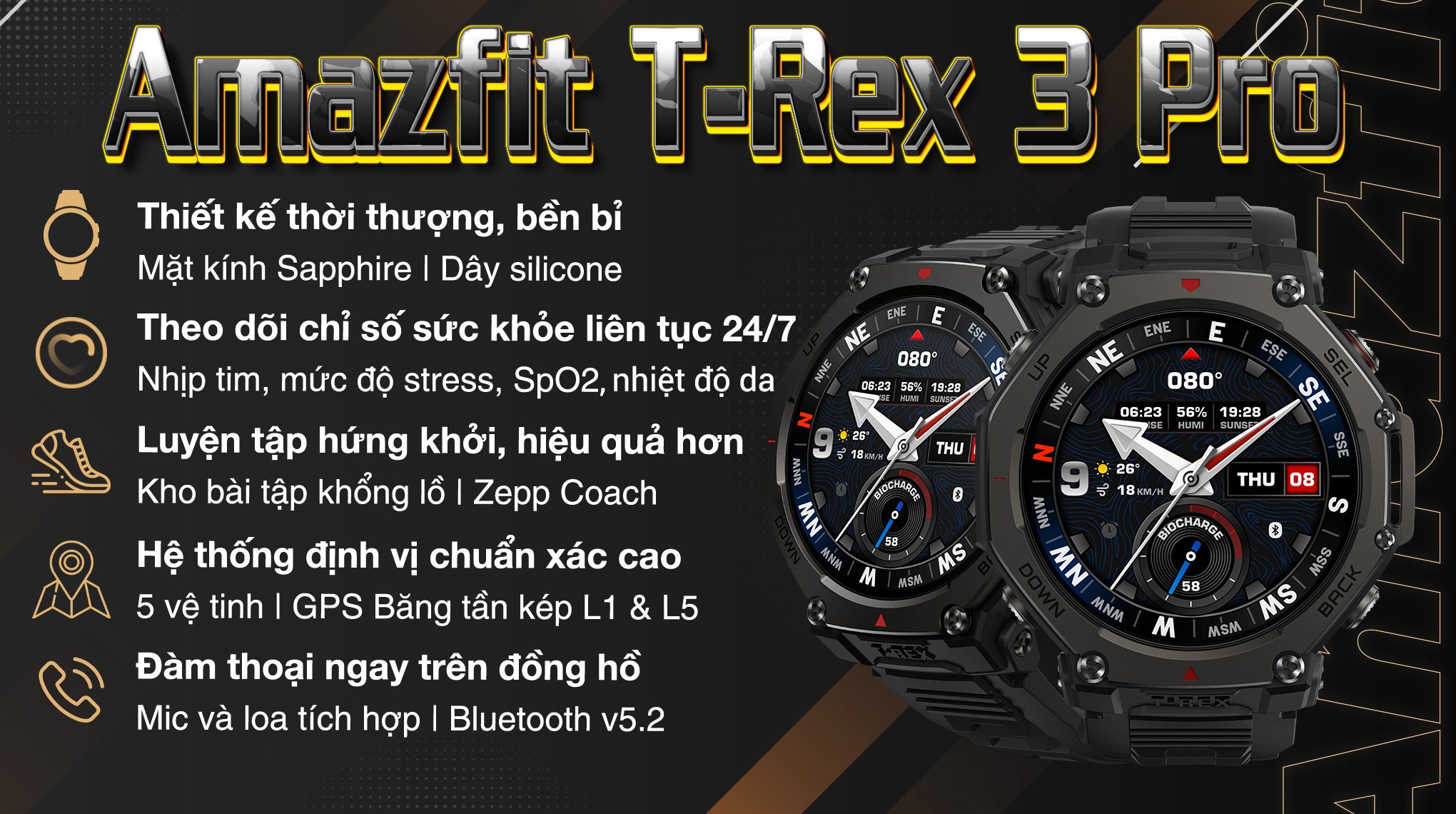 Amazfit T-Rex 3 Pro 48mm dây silicone
