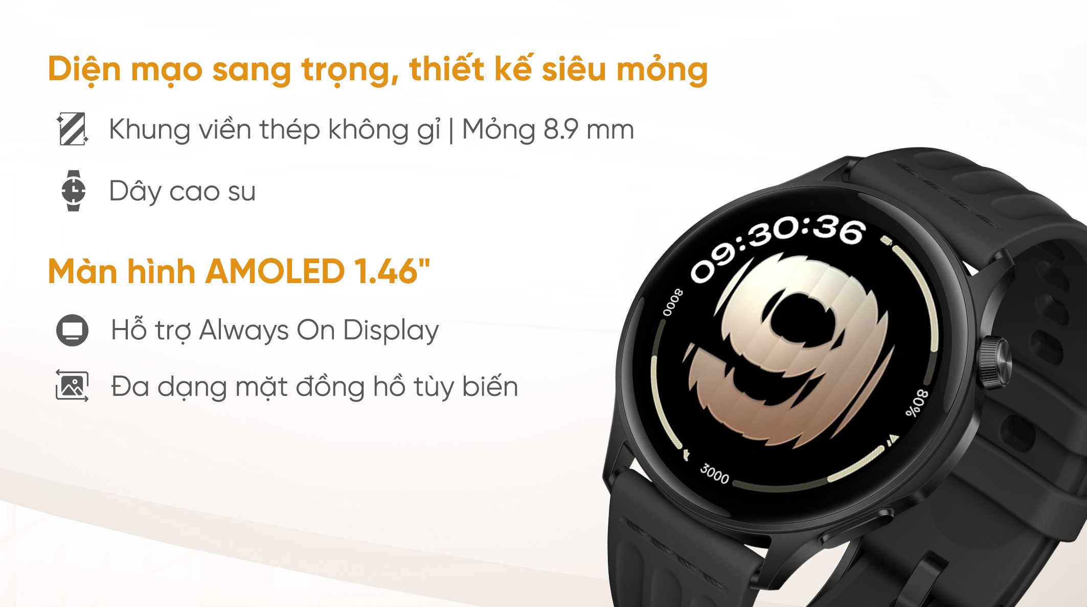 OPPO Watch S 46mm dây cao su