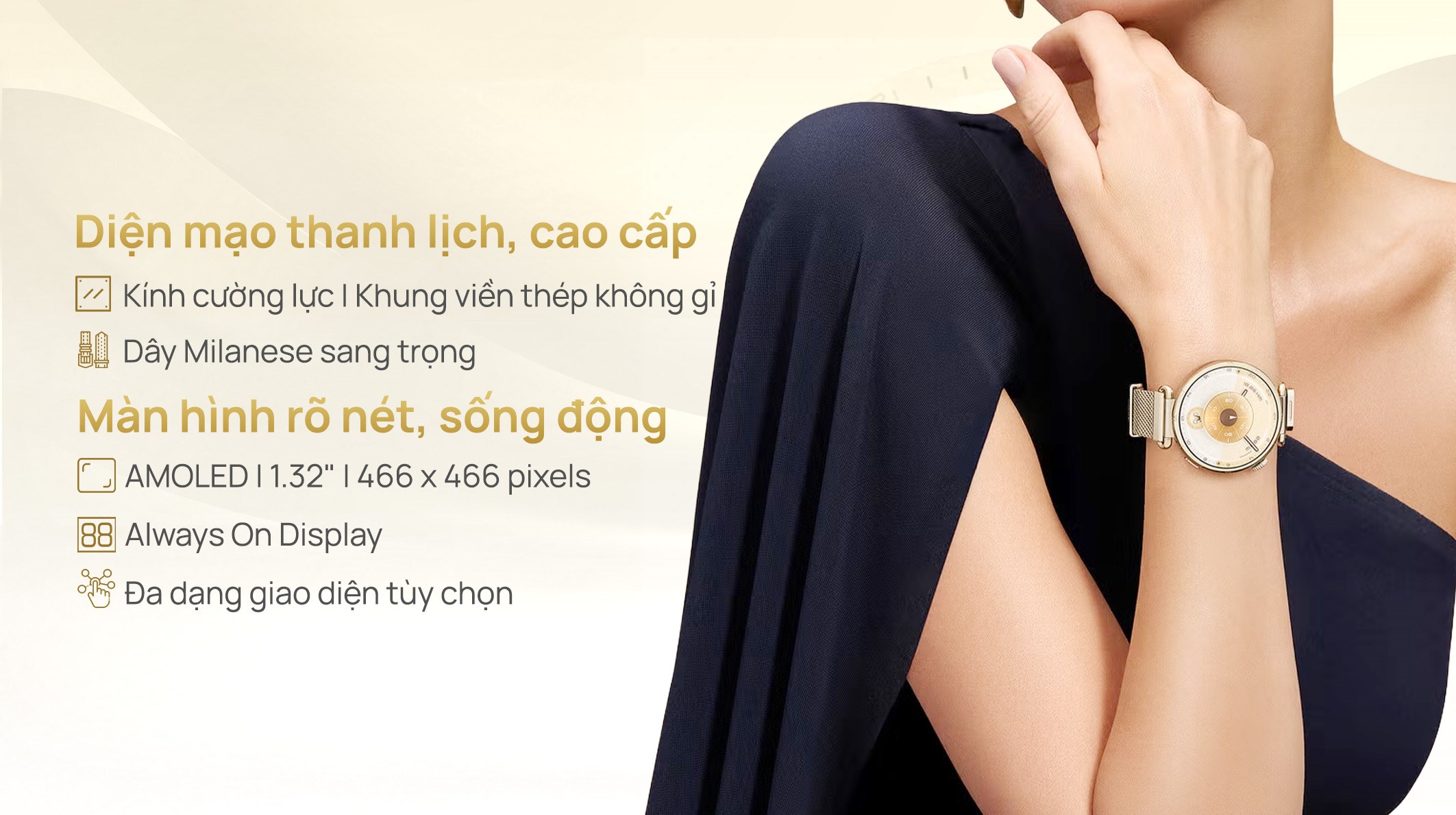 Huawei Watch GT 6 41mm viền thép dây Milanese