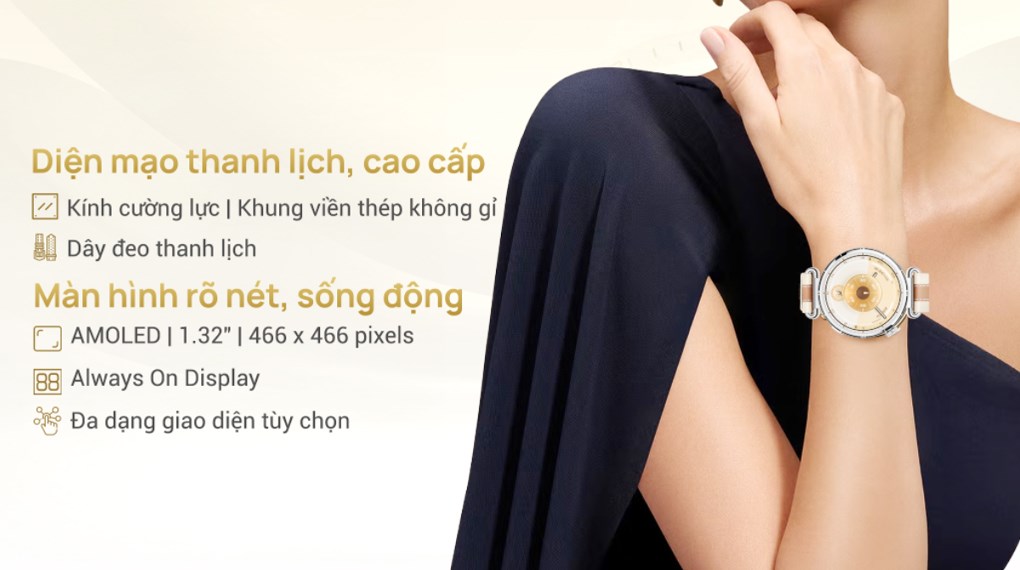 Huawei Watch GT 6 41mm viền thép dây da phối