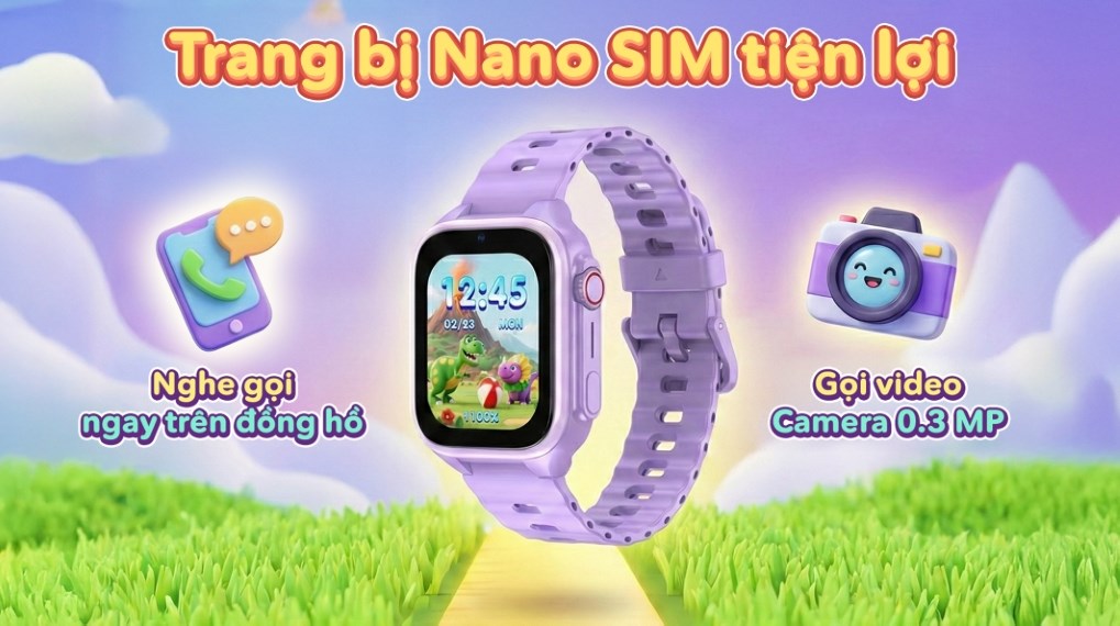 Đồng hồ định vị trẻ em Kidcare Sight S26 4G