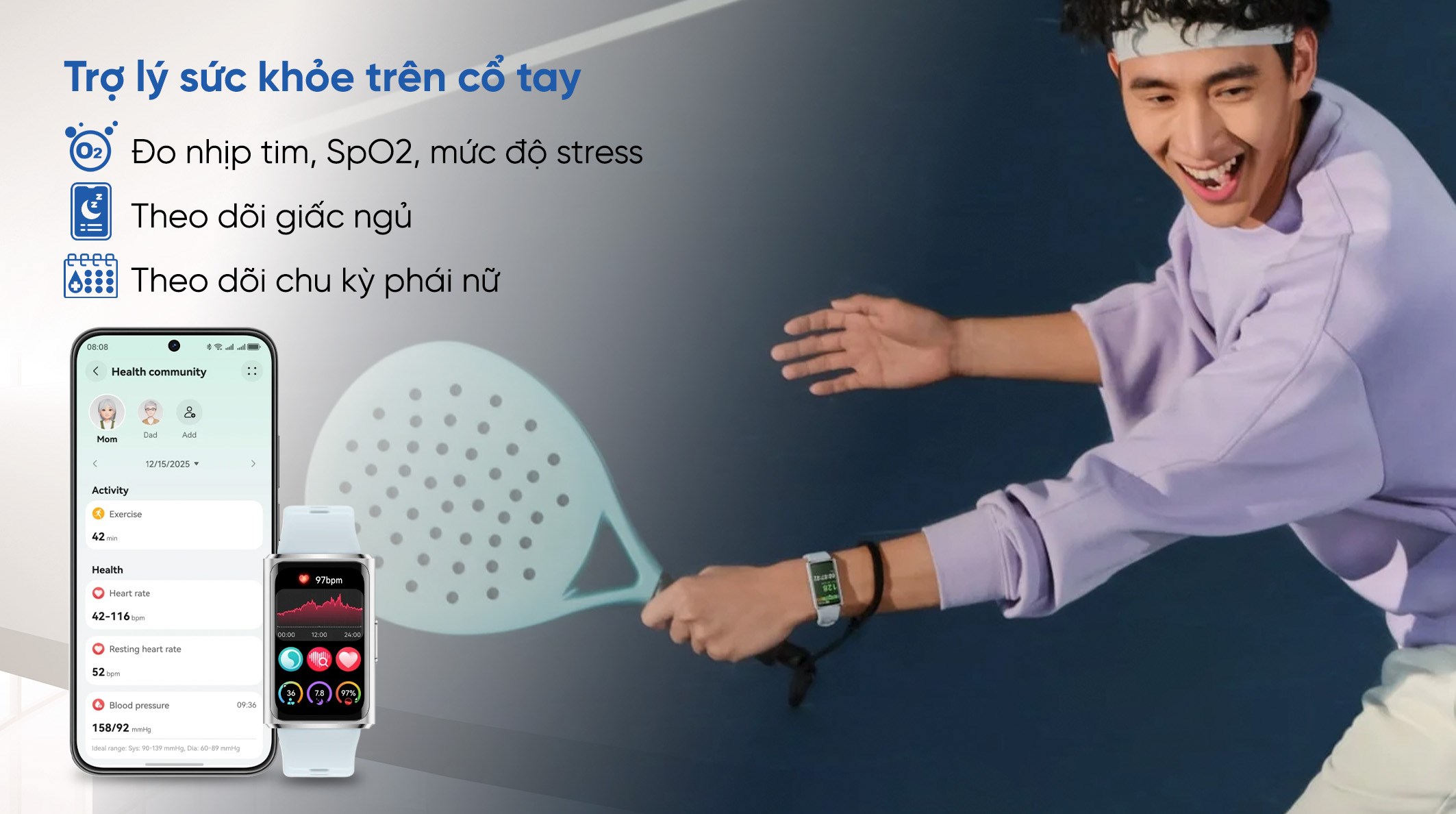 Vòng đeo tay thông minh Huawei Band 11 Pro dây Fluor